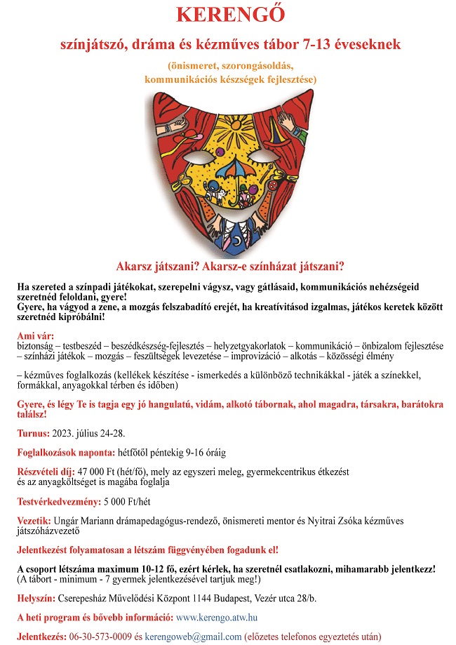 KERENG sznjtsz, drma s kzmves tbor 7-13 veseknek